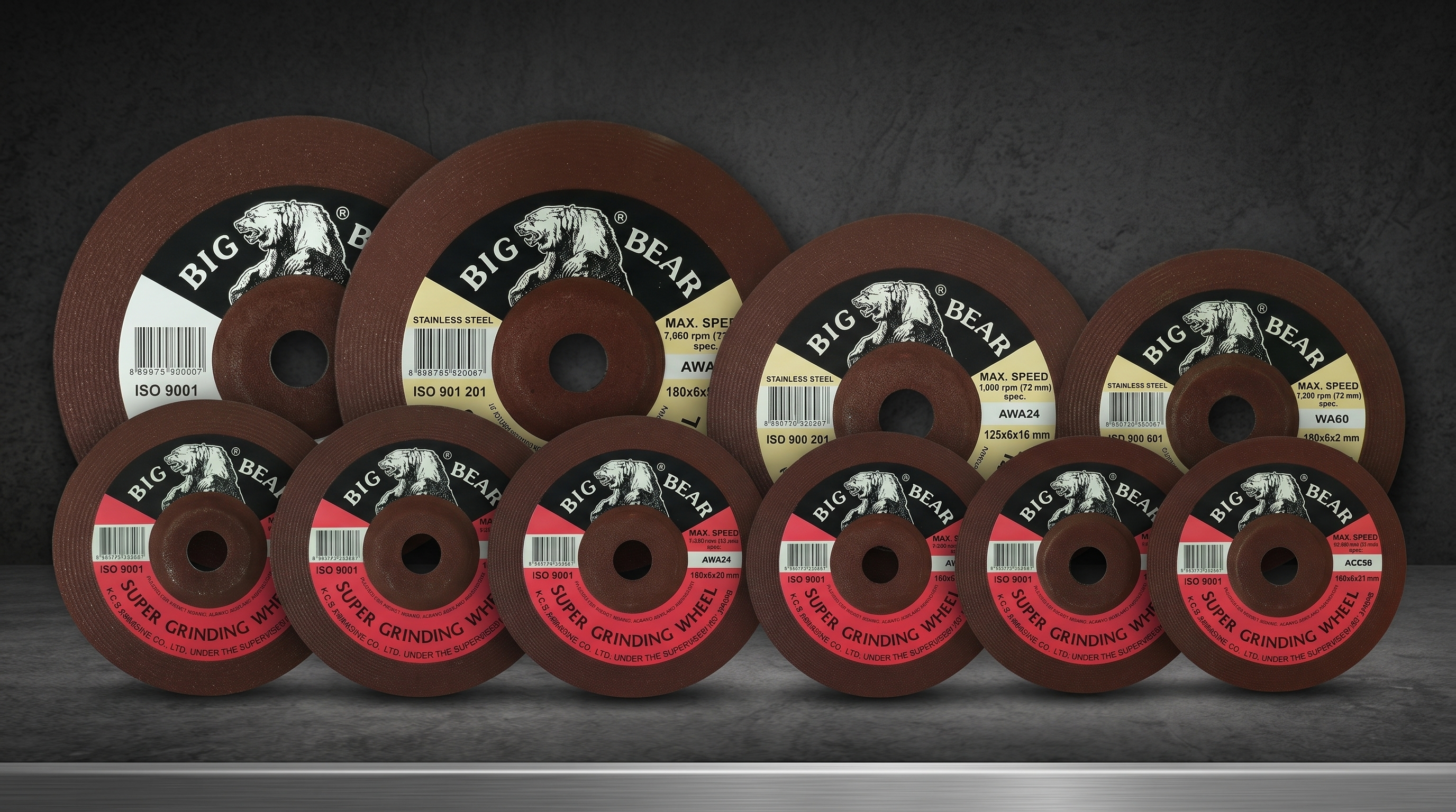 แผ่นเจียร Super Grinding Wheel ตราหมี BIG BEAR หลายขนาด